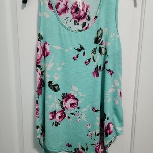 Twenty Two teal/green floral sleeveless top